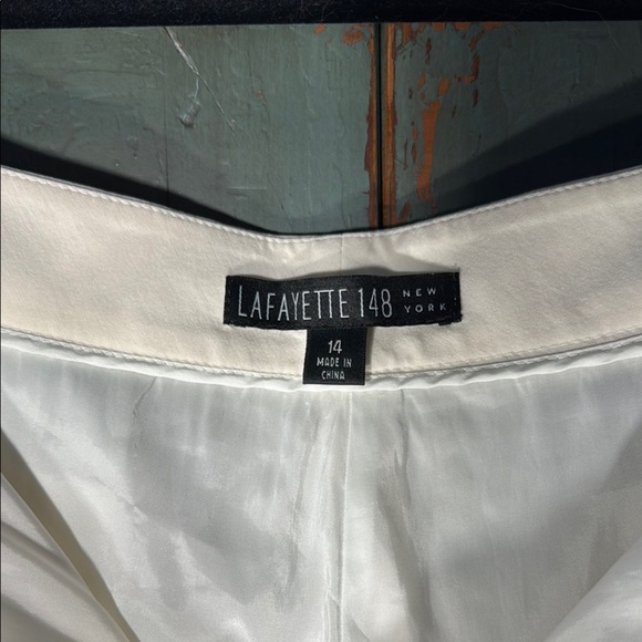 NWOT Lafayette 148 New York Cream Straight Leg Trousers stunning - Picture 4 of 10